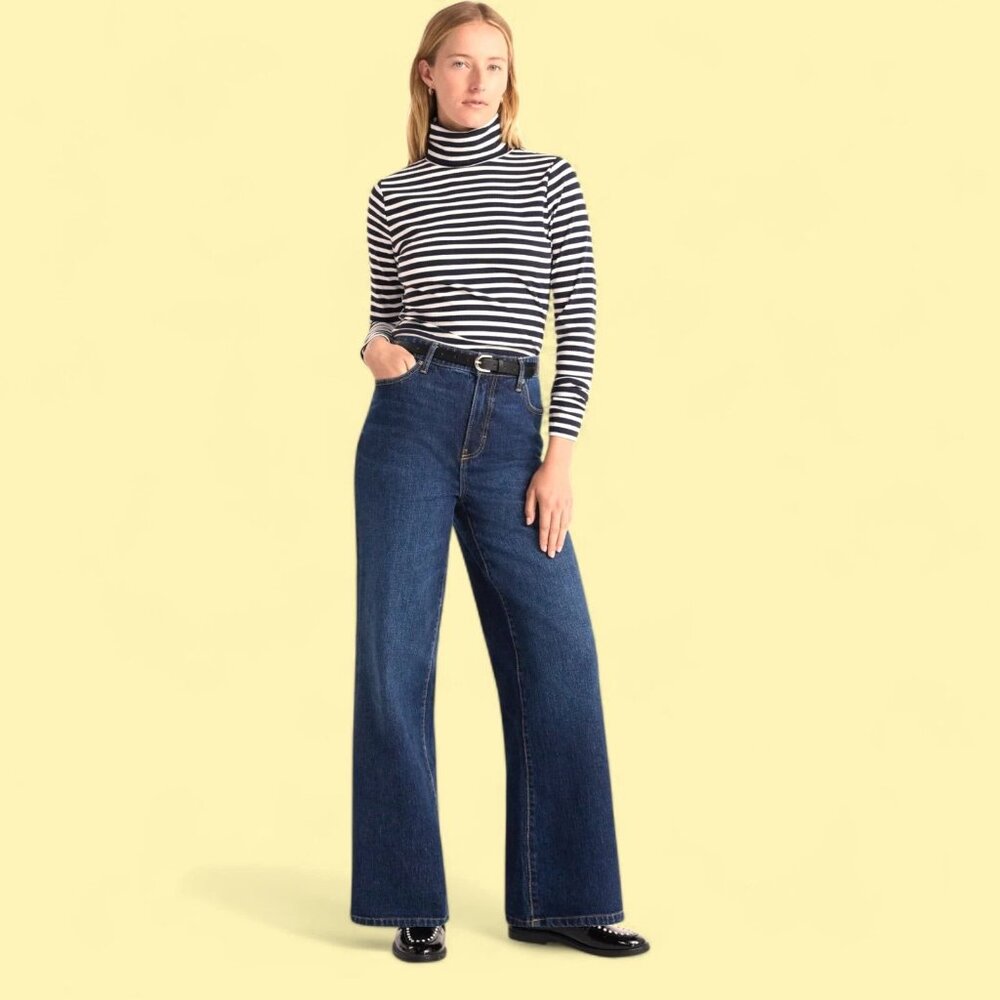Free Assembly Women’s High Rise Wide Leg Jeans Size 2 Dark Wash 90s Retro Y2K
